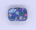 Plechová krabička Květiny blue