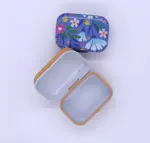 Plechová krabička Květiny blue