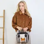 Dámská kabelka Kitto – sametový potisk Roztomilá liška