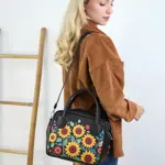 Dámská kabelka Kitto – sametový potisk Slunečnice