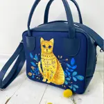 Dámská kabelka Kitto – sametový potisk kočka