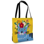 Textilní taška Tenderness Kočka ve věnci – stylový shopper na zip 