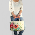 Taška Sakvoyage na notebook Květiny na béžovém pozadí