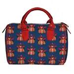 Dámská kabelka Barrel – textilní potisk Char-flower