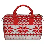 Dámská kabelka Barrel – textilní potisk zimní nálada