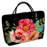 Taška Sakvoyage na notebook Stromovitých pivoňek na černém pozadí