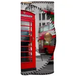 Klíčenka do kabelky – barevná kapsička na klíče s karabinkami Červená telefonní budka