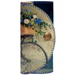 Klíčenka do kabelky – barevná kapsička na klíče s karabinkami Kolo s květinami