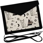 Dámský klutch konvert – elegantní sametová kabelka s potiskem Lineární liška