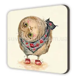 Dřevěný magnet Sova