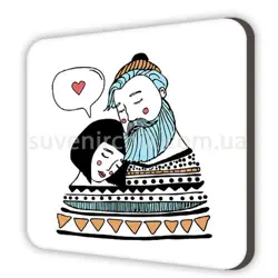 Dřevěný magnet Láska