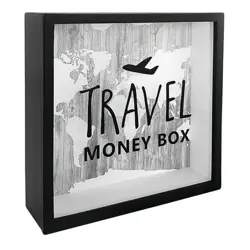 Dřevěná pokladnička na peníze Travel money box