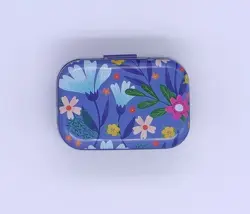 Plechová krabička Květiny blue