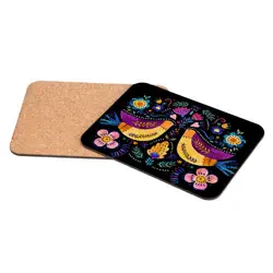 Podložka 25x19 cm (korek) Ptáci na černém pozadí