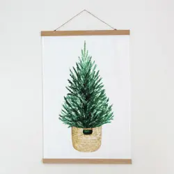 Látkový plakát na zeď Vánoční strom v košíku