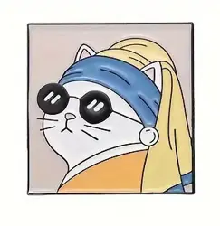 Odznak Kočka s perlou smaltovaný připínáček