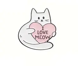 Odznak Kočka i love meow smaltovaný připínáček