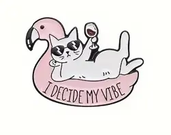 Odznak Kočka i decide smaltovaný připínáček