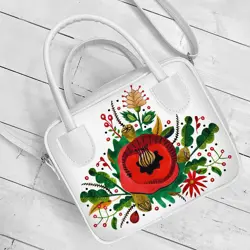 Dámská kabelka Kitto – sametový potisk Mák