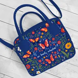 Dámská kabelka Kitto – sametový potisk See beauty everywhere