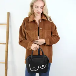 Dámská kabelka Kitto – sametový potisk Prsa