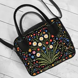 Dámská kabelka Kitto – sametový potisk Sedmikrásky a další