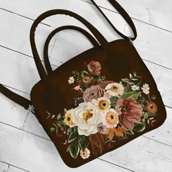 Dámská kabelka Kitto – sametový potisk Pivoňky a máky