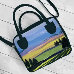 Dámská kabelka Kitto – sametový potisk pole