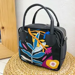 Dámská kabelka Kitto – sametový potisk Kouzelné květiny