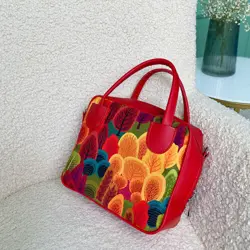 Dámská kabelka Kitto – sametový potisk Podzimní les