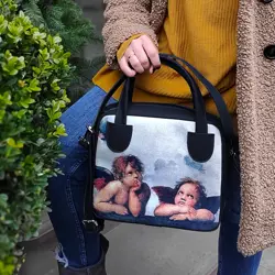 Dámská kabelka Kitto – sametový potisk andělé