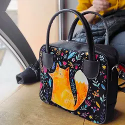 Dámská kabelka Kitto – sametový potisk Liška