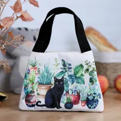 Termotaška Lunch bag Kočka a květináče