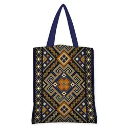 Kabelka original Hnědý a modrý ornament