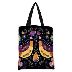 Kabelka original Ptáci na černém pozadí