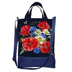 Kabelka city Vlčí máky, chrpy a sedmikrásky