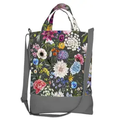 Kabelka city Luční květiny na šedém pozadí