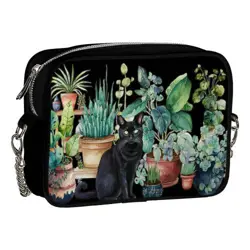 Kabelka na řetízku Cherie  Černá kočka mezi květináči