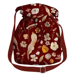 Dámská kabelka torba Květiny na vínovém pozadí