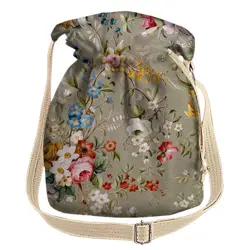 Dámská kabelka torba Květiny na šedém pozadí