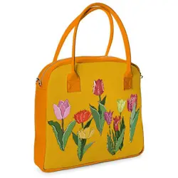  Kabelka s potiskem Oxford Tulipány na žlutém pozadí