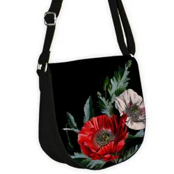 Kabelka saddle Červený a bílý mák