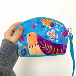 Mini kabelka  Coquette  Pták na modrém pozadí