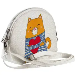 Mini kabelka  Coquette Zamilovaná kočka na bílém pozadí