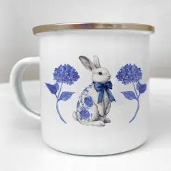 Smaltovaný hrnek Camper Zajíček s mašlí