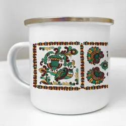 Smaltovaný hrnek Camper Ptáci a květiny