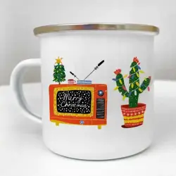 Smaltovaný hrnek Camper Merry Christmas. TV