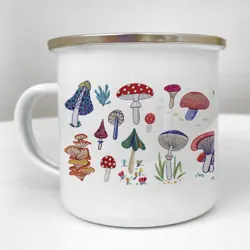 Smaltovaný hrnek Camper Houby