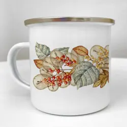 Smaltovaný hrnek Camper Větvička s bobulemi