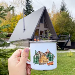 Smaltovaný hrnek Camper camping